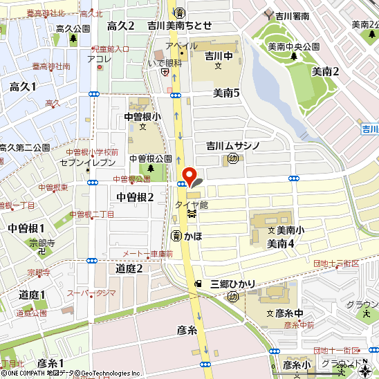 タイヤ館 吉川付近の地図